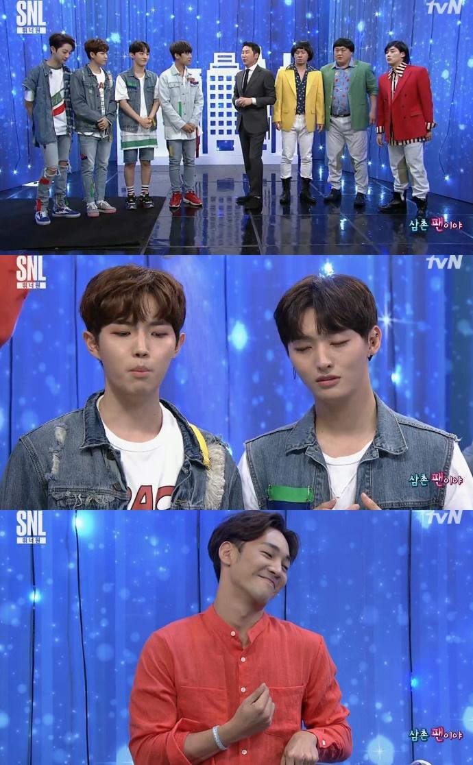 워너원이 'SNL'에 출연했다. tvN 'SNL코리아' 캡처