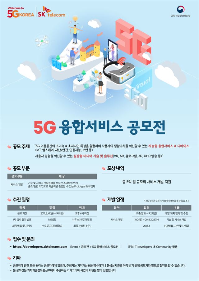 SK텔레콤 5G 융합서비스 공모전 포스터.