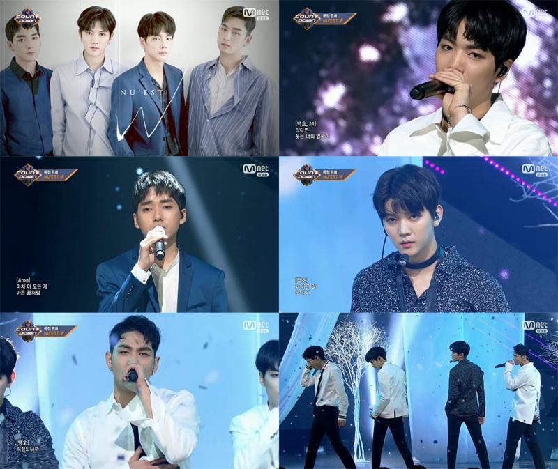 뉴이스트 W가 음악 방송에서 스페셜 무대를 선사했다. Mnet '엠카운트다운' 캡처