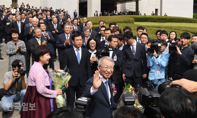 [저작권 한국일보] 양승태 대법원장 퇴임식