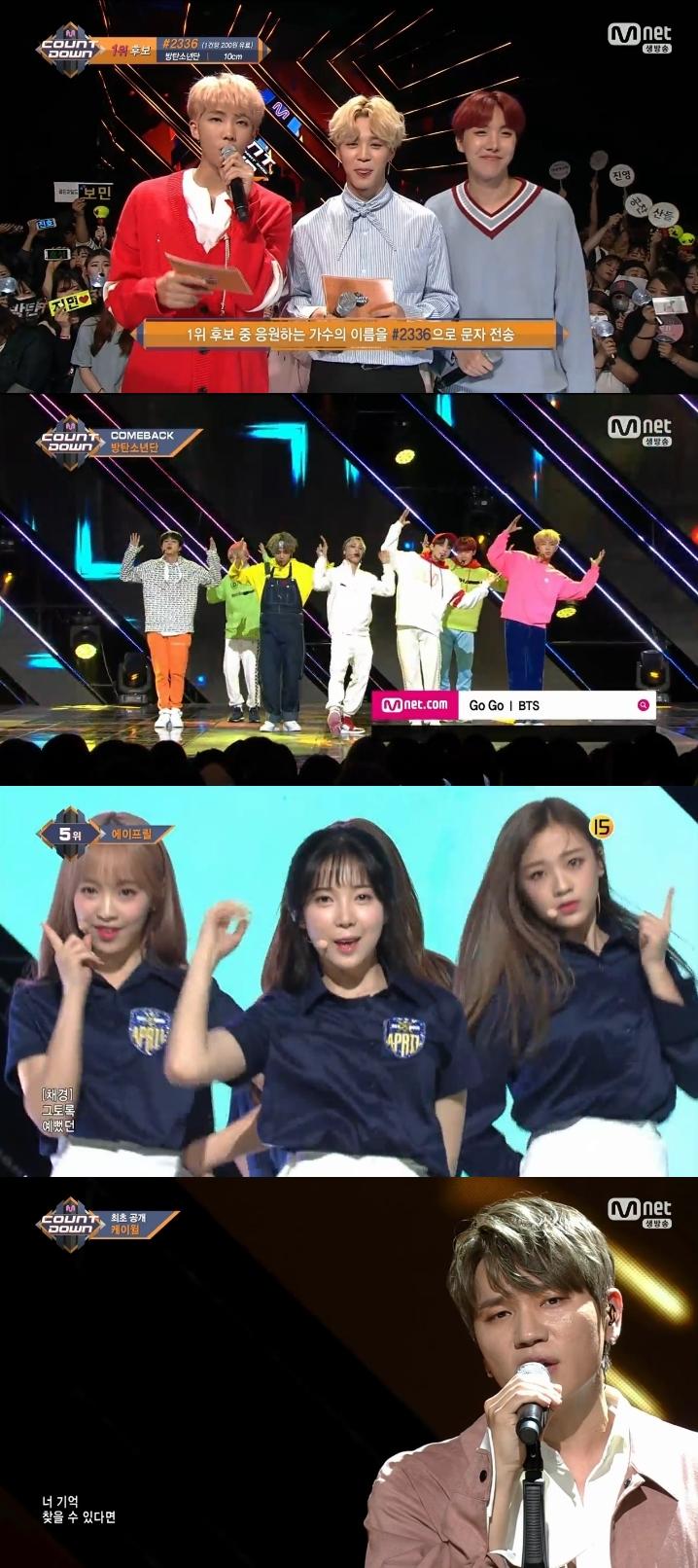 '엠카운트다운' 방탄소년단이 컴백과 동시에 1위 자리에 올랐다. Mnet '엠카운트다운' 캡처