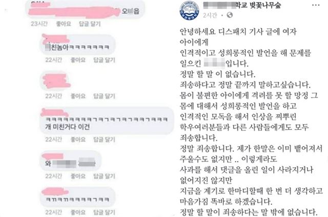 희귀병 소녀를 성적 대상화 한 사회관계형서비스(SNS) 댓글에 누리꾼들의 비난이 쏟아지고 있다. 페이스북 캡처