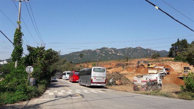 (주)백광이 분양 중인 경기 과천시 갈현동 일대 토지 모습