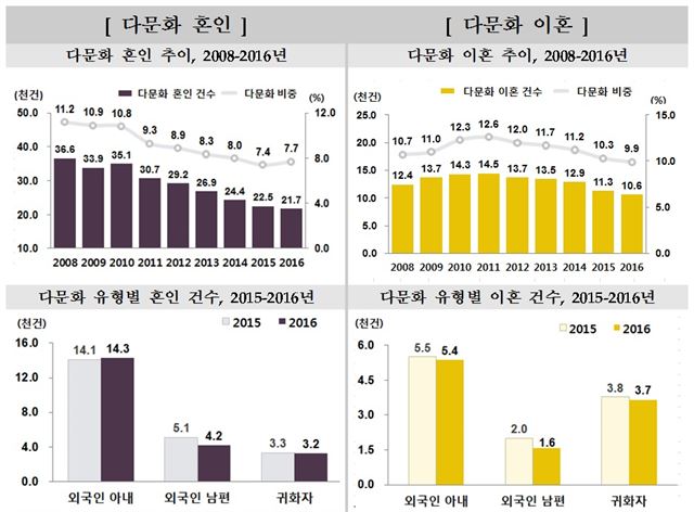 다문화인구동태통계. 통계청 제공