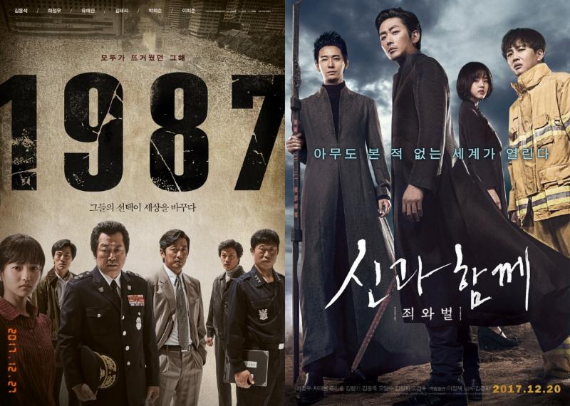 ‘1987’과 ‘신과함께-죄와벌’이 신작 ‘코코’ 개봉에도 1, 2위 자리를 지켰다. CJ-롯데엔터테인먼트 제공