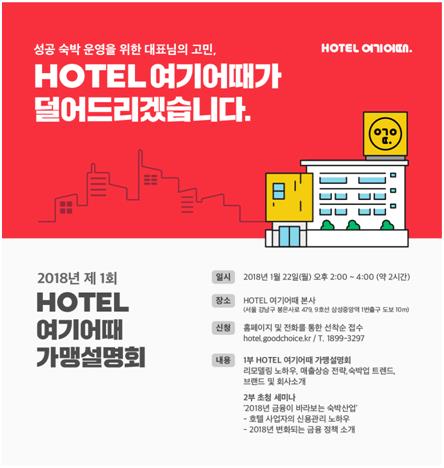 HOTEL여기어때 가맹설명회 내용. 위드이노베이션 제공