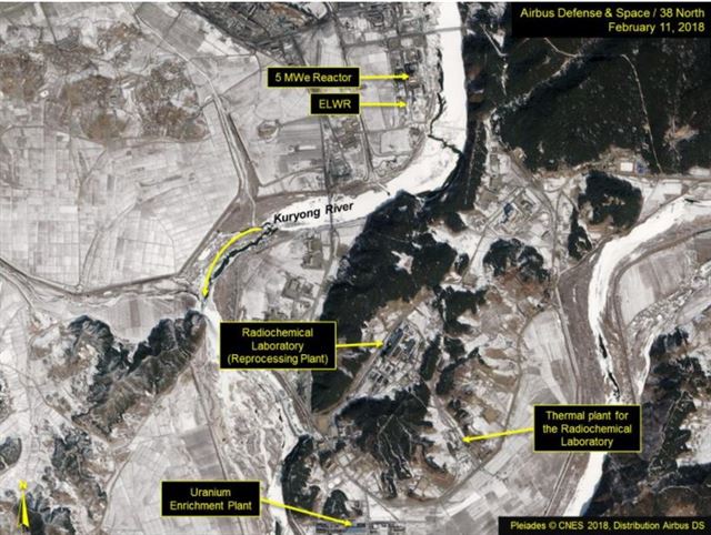 지난 11일 촬영된 영변 핵시설 위성사진. 38노스 홈페이지