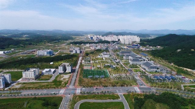 상주인구 1만4,000여명의 경북도청신도시 전경. 경북도 제공