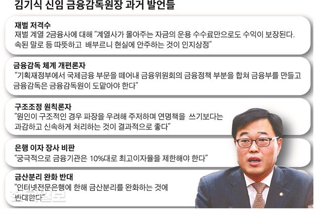 김기식 신임 금융감독원장 과거 발언들. 박구원기자