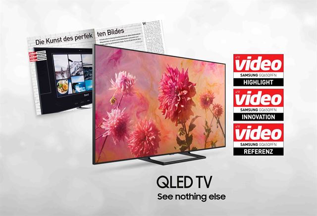 독일 비디오지가 역대 최고로 평가한 2018년형 QLED TV 65인치 Q9F 모델. 삼성전자 제공