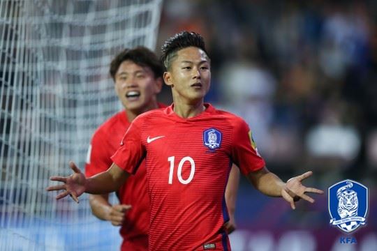 러시아월드컵 명단에 깜짝 승선한 이승우. 지난 해 U-20 월드컵 때 모습. 대한축구협회