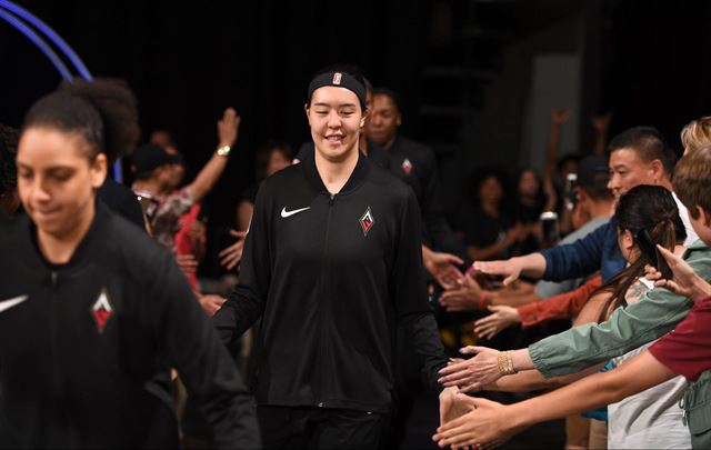 WNBA 개막 엔트리에 이름을 올린 박지수. 라스베이거스 에이시스 구단 SNS 캡처