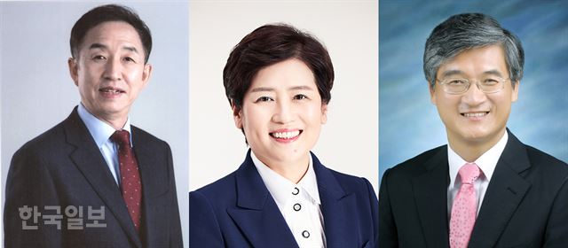 [저작권 한국일보]대구시교육감 후보.(왼쪽부터) 김사열 강은희 홍덕률 후보.