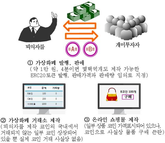 가상화폐 사기 범행 구조도. 대전지검 제공.