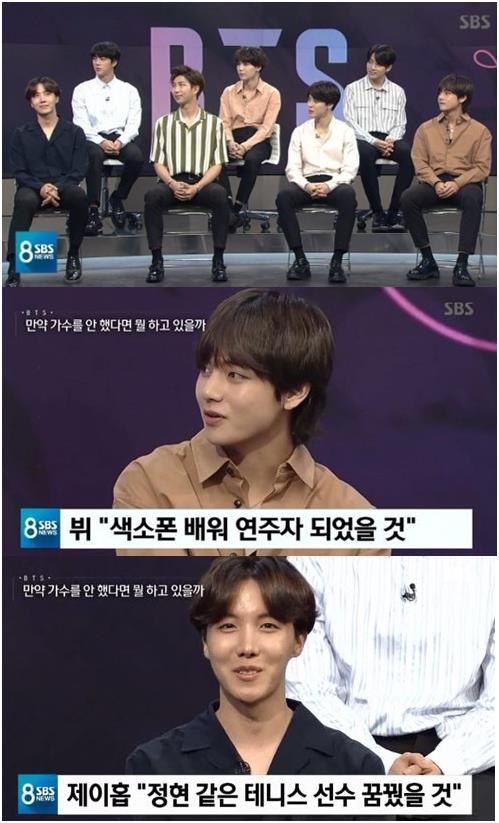 방탄소년단이 ‘SBS 8뉴스’에 출연했다. SBS 화면 캡처