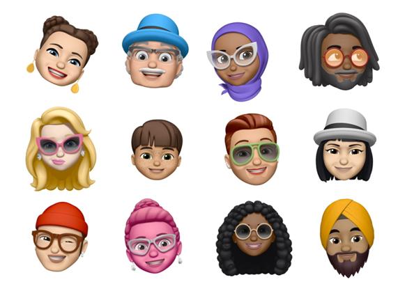 애플 iOS12에서 제공되는 증강현실(AR) 이모티콘 ‘미모지(Memoji)’ 예시. 윙크나 메롱 등 기존에 인식하지 못했던 동작들도 따라할 수 있다. 애플 제공