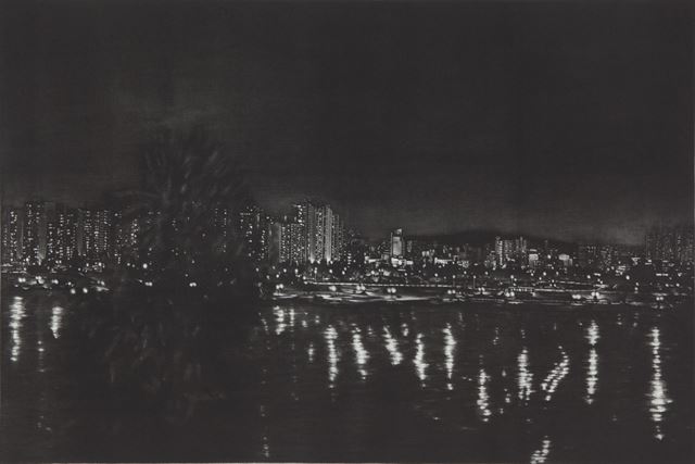 김승연 ‘야경-200132’, Mezzotint, 55 x 75㎝, 2013. 경기도미술관 제공