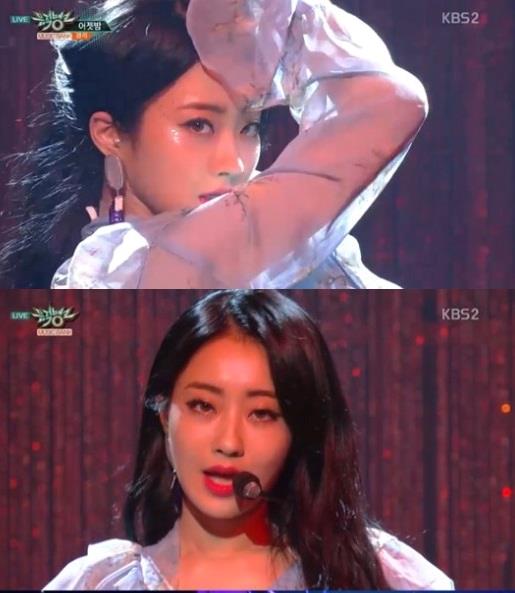 ‘뮤직뱅크’ 나인뮤지스 경리 첫 솔로곡 무대가 공개됐다. KBS방송 캡처