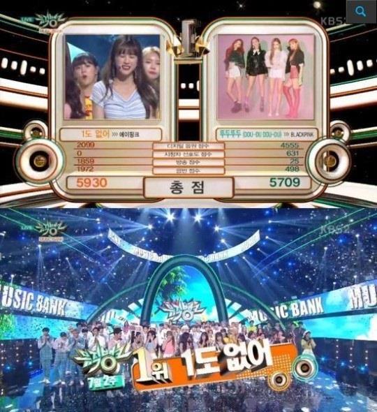 에이핑크가 ‘뮤직뱅크’ 1위를 차지했다.KBS2 방송 캡처