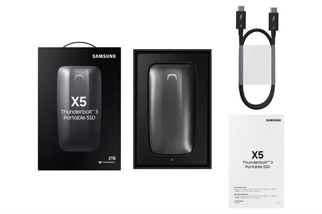 최고 성능의 포터블 SSD X5 상품 구성. 삼성전자 제공