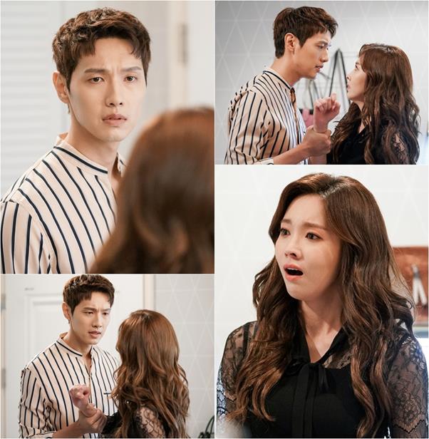 ‘사생결단 로맨스’ 지현우와 윤주희의 비밀스러운 대면 현장이 포착됐다. 세이온미디어, 중휘미디어 제공