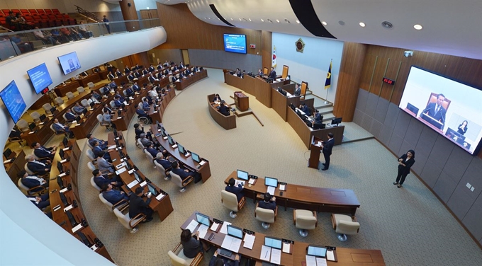 충남도의회 본회의장. 자료사진