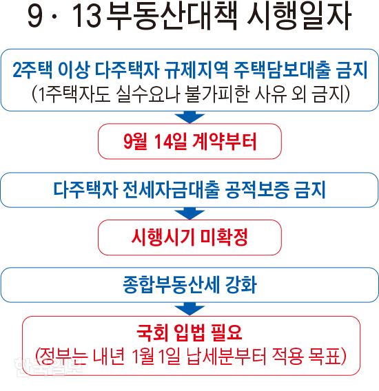 9ㆍ13 부동산대책 시행일자 =그래픽 김문중 기자