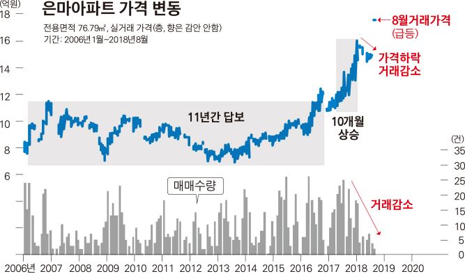 은마아파트 가격 변동 = 그래픽 김경진 기자