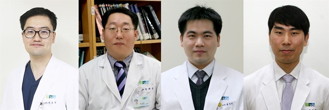 왼쪽부터 김승수, 박계훈, 전성완, 정기진 교수. 순천향대 천안병원 제공