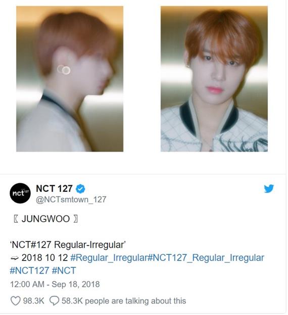 NCT 127이 높은 빌보드 성적을 기록했다. NCT 127 SNS 캡처