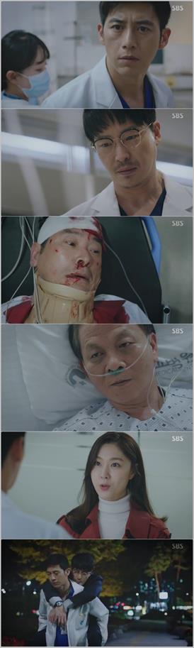 ‘흉부외과’ 남경읍이 응급 환자로 실려왔다. SBS 방송 캡처