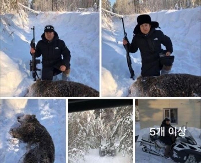 선수촌장 일행 중 한 사람이 페이스북에 올린 기념 사진이다. 김재원 자유한국당 의원실