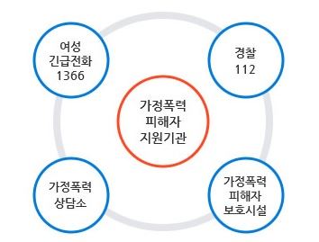 경찰 외에도 가정폭력상담소 등 여러 기관이 통합적으로 가정폭력 피해자를 지원해야 하지만 현실에서는 경찰이 가정폭력 피해자의 동의 없이 전문기관에 사건을 연계할 수 없다. 여성가족부 홈페이지 캡처