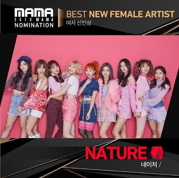 네이처가 신인상 후보에 올랐다. ‘2018 MAMA’ 캡처