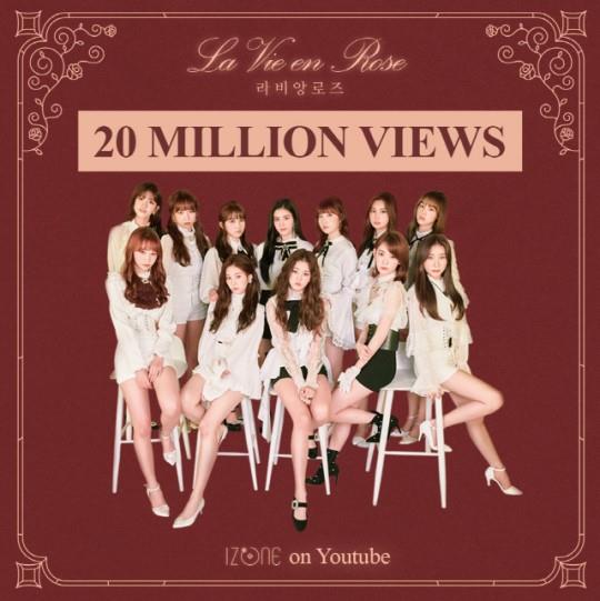 아이즈원 ‘라비앙로즈’가 조회수 2000만뷰 고지를 넘어섰다. 오프더레코드 제공