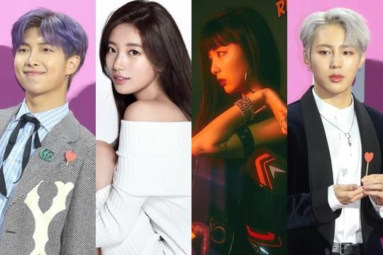 RM(자료사진), 수지(JYP), 슬기(SM), 하성운(자료사진)