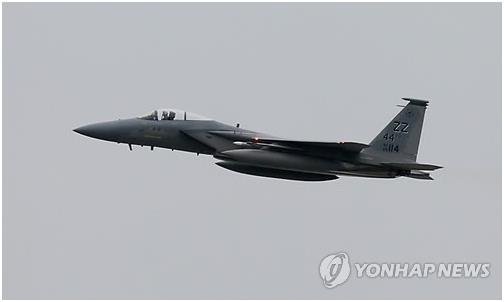 미군이 운용하고 있는 F-15 전투기. 연합뉴스 자료사진.