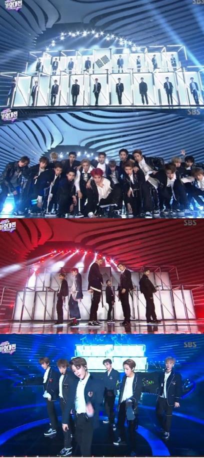 ‘가요대전’ NCT가 완전체로 뭉쳤다.SBS 방송 캡처