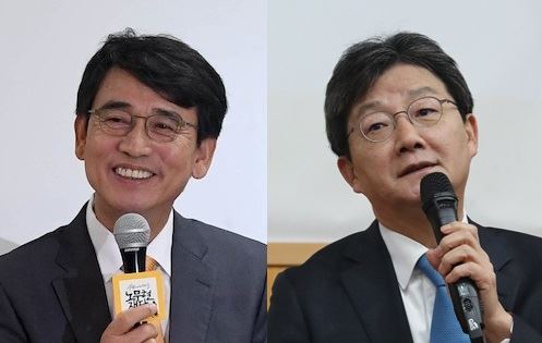 유시민 노무현 재단 이사장과 유승민 전 바른미래당 공동대표. 한국일보 자료사진ㆍ연합뉴스