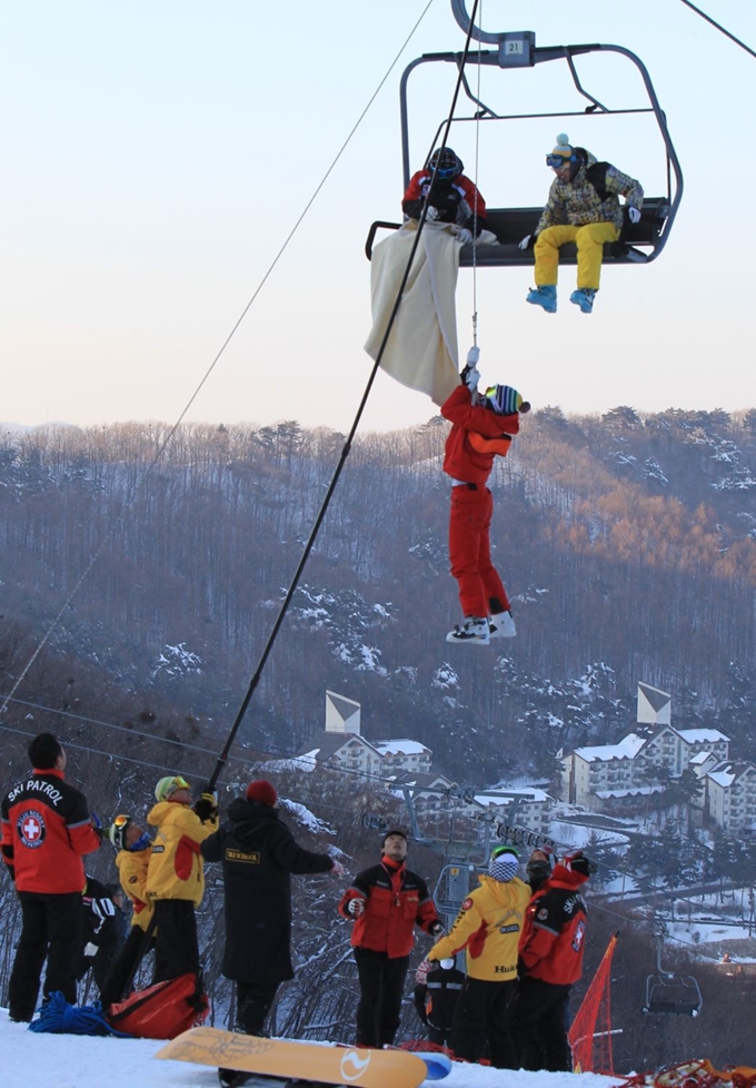 무주 리조트는 2011년 1월 26일 당시에도 스키장 리프트 가동이 2시간 동안 중단돼 50여명이 공중에 갇힌 일이 있었다. 연합뉴스