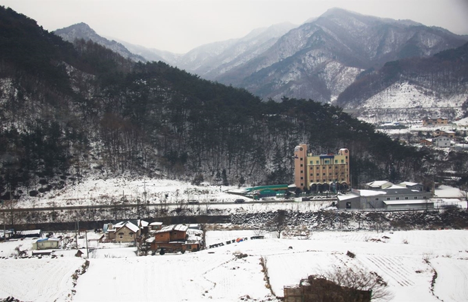 치악산 금대2터널 통과 전 풍경.