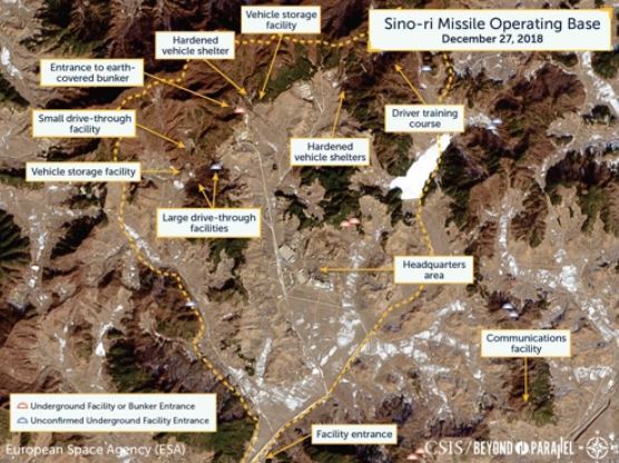 지난해 12월 27일 촬영된 북한 평안북도 신오리 미사일 운용 기지의 모습. 미 전략국제문제연구소(CSIS) 제공