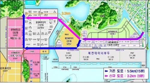 31일 개통한 부산신항 주간선도로. 부산해양수산청 제공