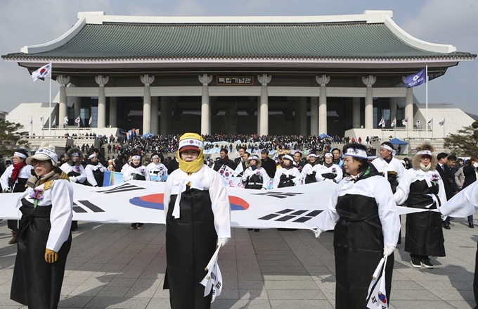 지난해 독립기념관에서 열린 3ㆍ1운동 99주년 기념식. 천안시 제공