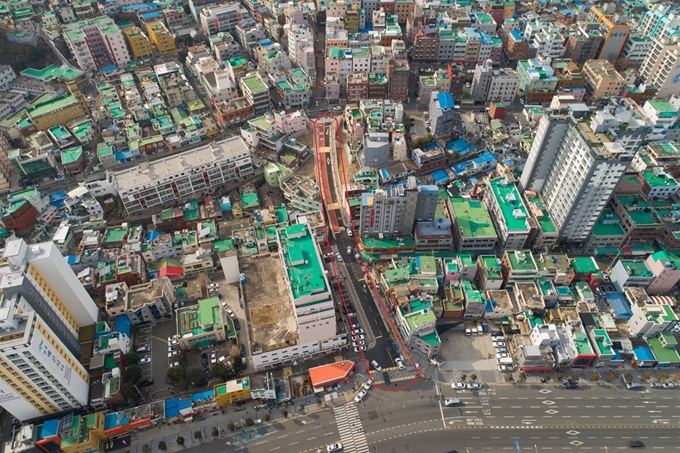 부산 서구 충무쇼핑~천마로 간 도로개설구간. 서구 제공