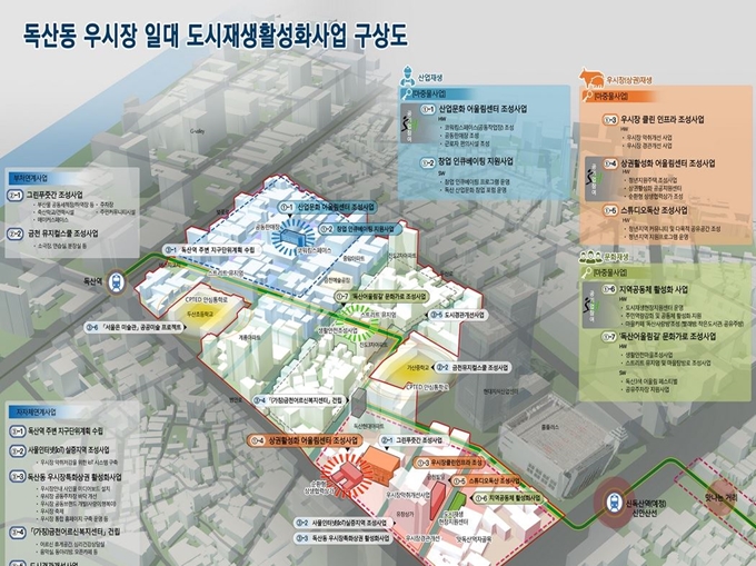 서울 금천구 독산동 도시재생 뉴딜사업 계획 구상도. 국토교통부 제공