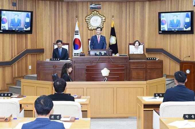 [한국일보 자료사진]제 11대 목포시의회 의장단 구성