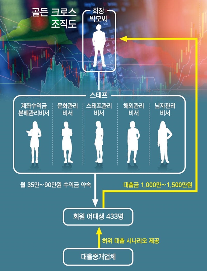 대학생 주식투자 동아리 '골든 크로스' 조직도. 강준구 기자