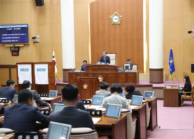 전주시의회 본회의 전경. 전주시의회 제공.