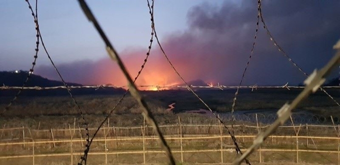 경기 연천군 비무장지대(DMZ) 임야 산불. 연천군 제공